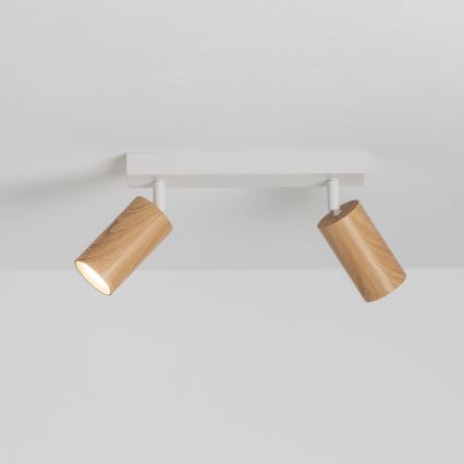 Brilagi - Точковий світильник SELE 2xGU10/30W/230V білий/дубовий декор