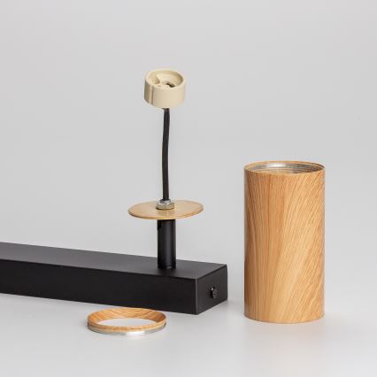 Brilagi - Точковий світильник SELE 2xGU10/30W/230V чорний/дубовий декор