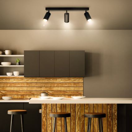 Brilagi - Точковий світильник SELE 3xGU10/30W/230V чорний/золотий