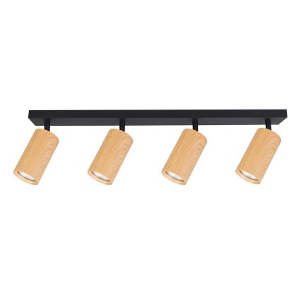 Brilagi - Точковий світильник SELE 4xGU10/30W/230V чорний/дубовий декор