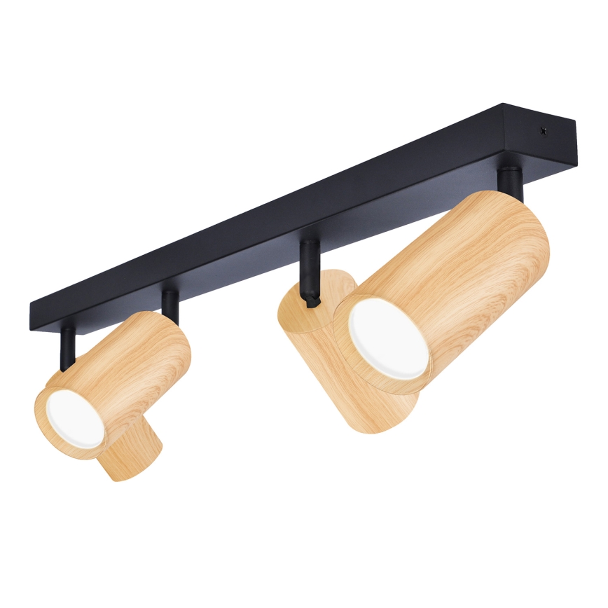 Brilagi - Точковий світильник SELE 4xGU10/30W/230V чорний/дубовий декор