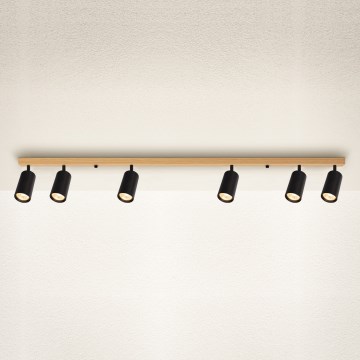 Brilagi - Точковий світильник SELE 6xGU10/30W/230V чорний/декор дуба