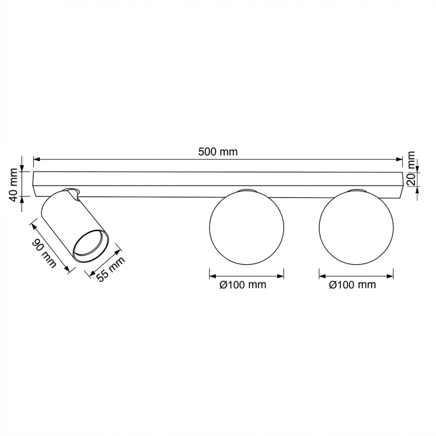 Brilagi - Точковий світильник SELE BALL 1xGU10/30W/230V + 2xG9/10W білий