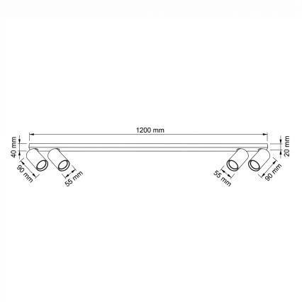 Брілагі - Точковий світильник СЕЛЕ ЛОНГ 4xGU10/30W/230V бежевий