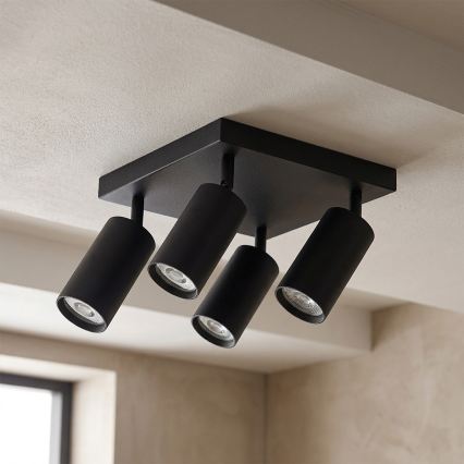Brilagi - Точковий світильник SELE SQUARE 4xGU10/30W/230V чорний