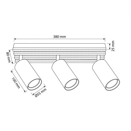 Brilagi - Точковий світильник SELE WOOD 3xGU10/30W/230V білий/дерево