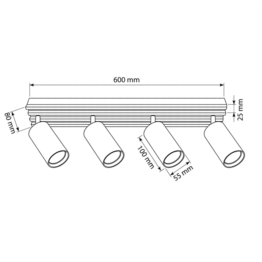 Brilagi - Точковий світильник SELE WOOD 4xGU10/30W/230V білий/дерево