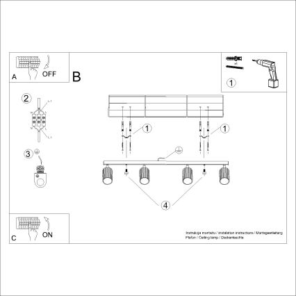 Brilagi - Точковий світильник CRESTO 4xGU10/10W/230V білий