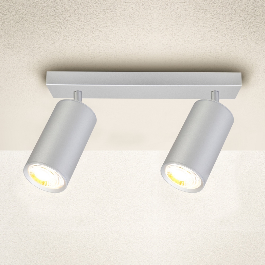 Brilagi - Точковий світильник для ванної кімнати SELE 2xGU10/30W/230V IP44 срібний