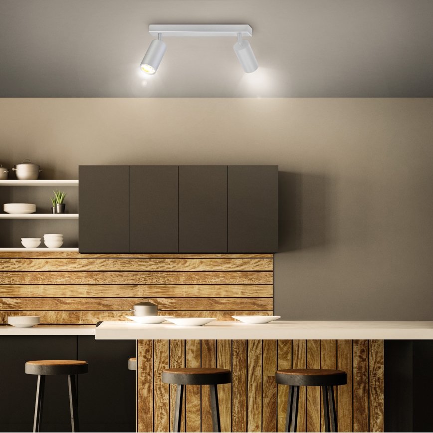 Brilagi - Точковий світильник для ванної кімнати SELE 2xGU10/30W/230V IP44 срібний