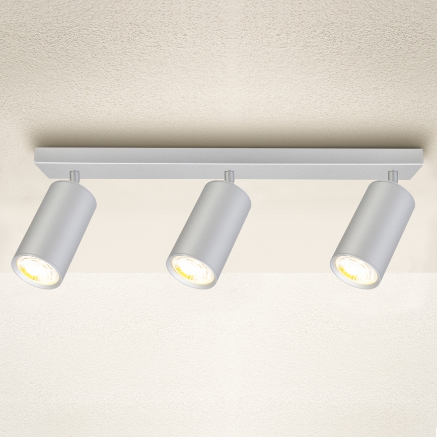 Brilagi - Точковий світильник для ванної кімнати SELE 3xGU10/30W/230V IP44 срібний