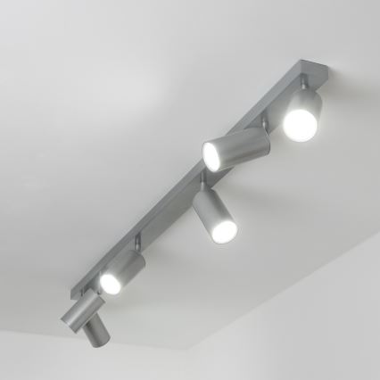 Brilagi - Точковий світильник для ванної кімнати SELE 6xGU10/30W/230V IP44 срібний