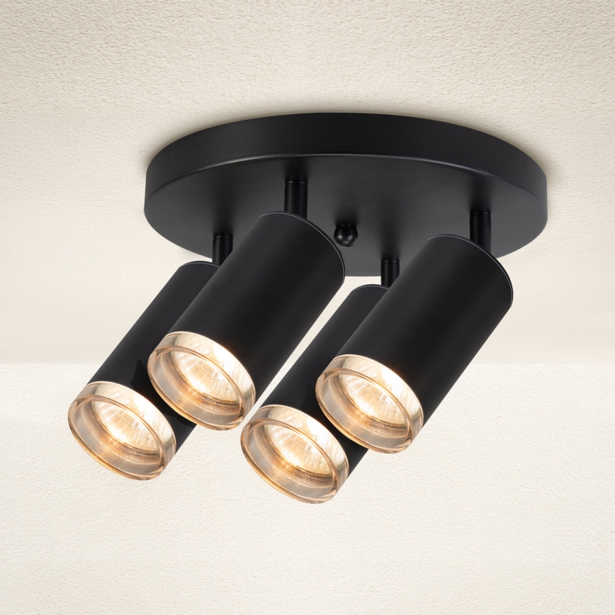Brilagi - Точковий світильник для ванної кімнати SELE AQUA 4xGU10/30W/230V IP44 чорний