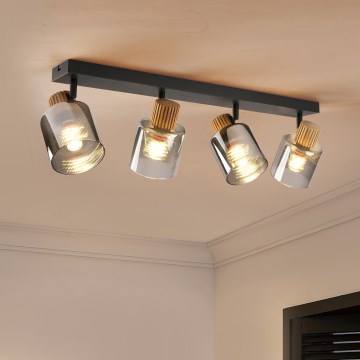 Brilagi - Точковий світильник HYGGE 4xE14/15W/230V чорний/димчастий