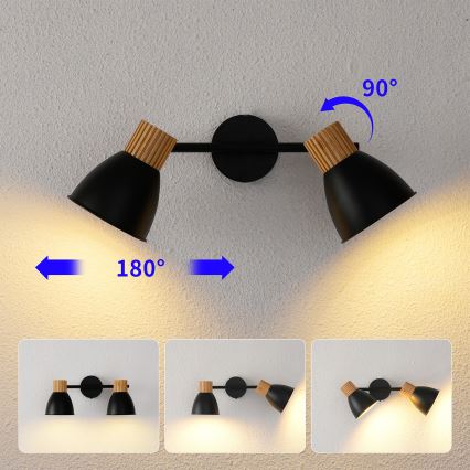 Brilagi - Точковий світильник ODENSE 2xE14/10W/230V деревина гевеї/чорний