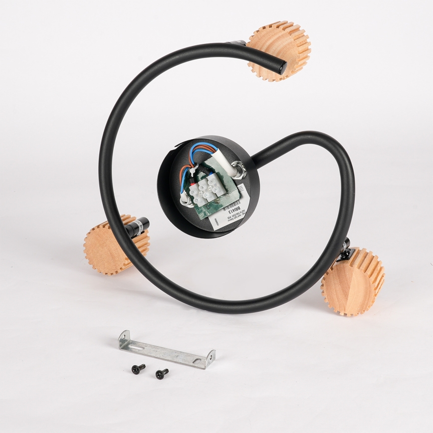 Brilagi - Точковий світильник ODENSE 3xE14/10W/230V каучукове дерево/чорний