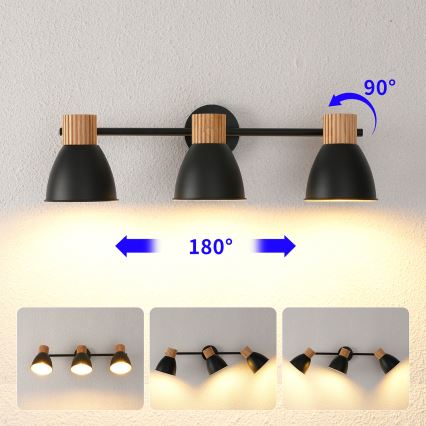Brilagi - Точковий світильник ODENSE 3xE14/10W/230V каучукове дерево/чорний