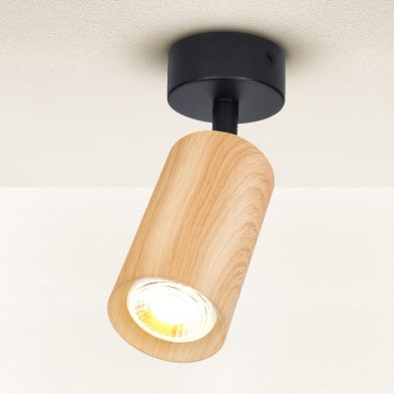 Brilagi - Точковий світильник SELE 1xGU10/30W/230V чорний/дубовий декор