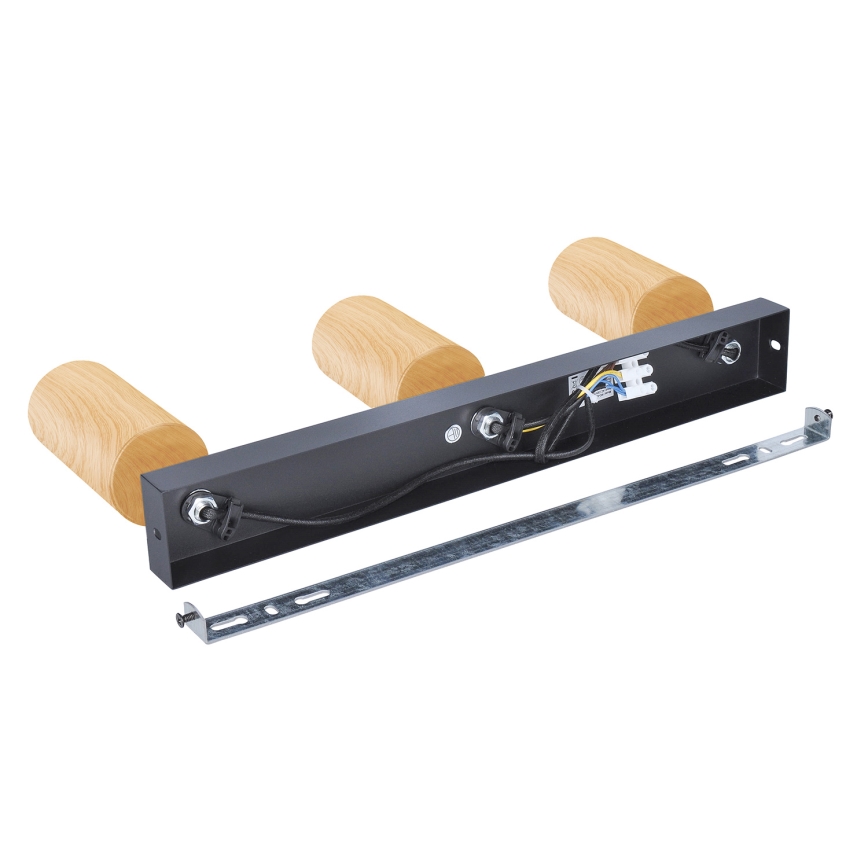 Brilagi - Точковий світильник SELE 3xGU10/30W/230V чорний/дубовий декор