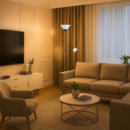 Brilagi - Торшер ARIANA 1xE27/100W/230V + 1xE14/25W черный