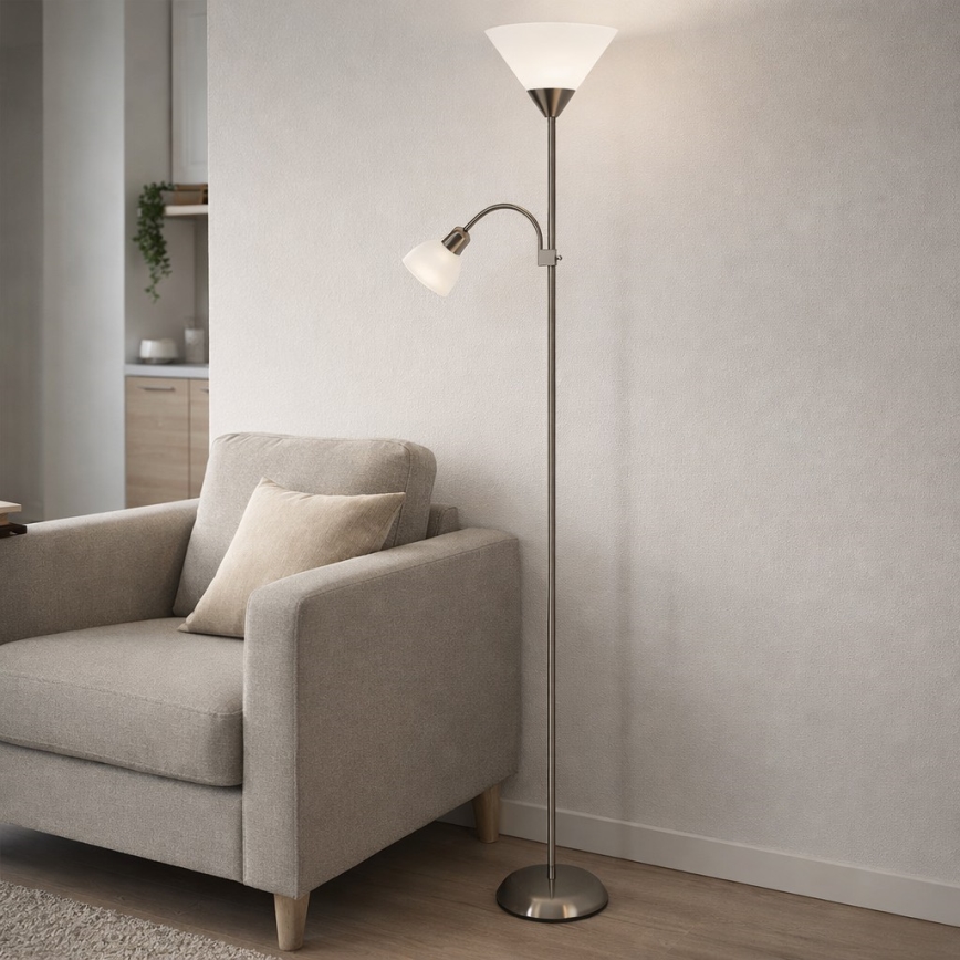 Brilagi - Торшер ARIANA 1xE27/100W/230V + 1xE14/25W матовый хром