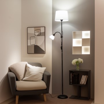 Brilagi - Торшер CERIA 1xE27/100W/230V + 1xE14/25W чёрный/белый