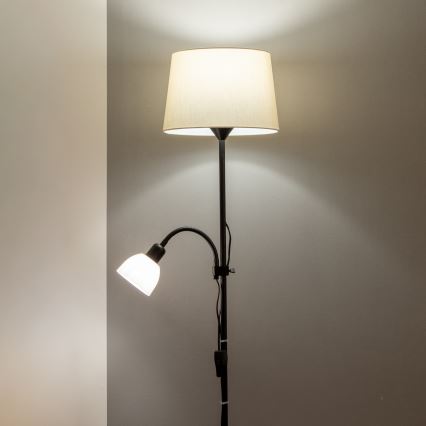 Brilagi - Торшер CERIA 1xE27/100W/230V + 1xE14/25W чёрный/бежевый