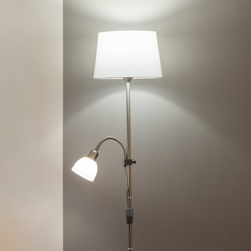 Brilagi - Торшер CERIA 1xE27/100W/230V + 1xE14/25W матовый хром/белый