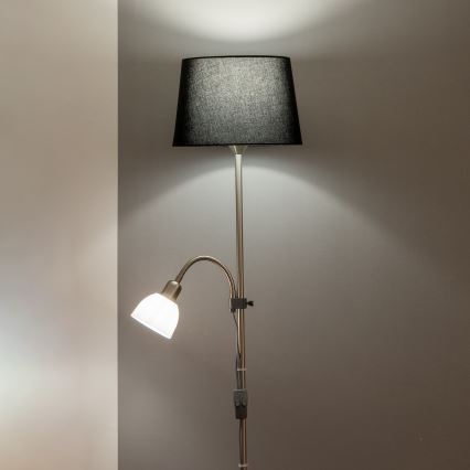Brilagi - Торшер CERIA 2 в 1 1xE27/100W/230V + 1xE14/25W матовый хром/черный