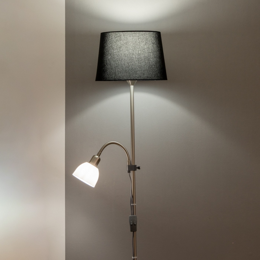 Brilagi - Торшер CERIA 2 в 1 1xE27/100W/230V + 1xE14/25W матовый хром/черный