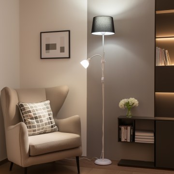 Brilagi - Торшер CERIA 2в1 1xE27/100W/230V + 1xE14/25W белый/чёрный