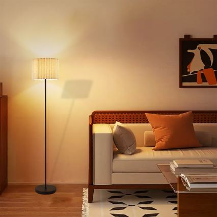 Brilagi - Торшер NORDIC WAVE 1xE27/15 Вт/230 В льняной/чёрный