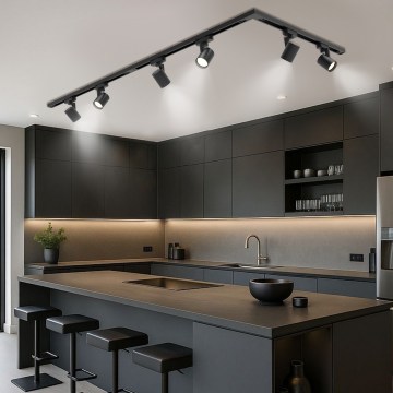 Брілагі - Трековий точковий світильник ХАСКІ 6xGU10/10W/230V чорний