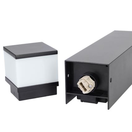 Brilagi - Уличная лампа с 2 розетками SCHUKO 1xG9/11W/230V IP44 чёрная
