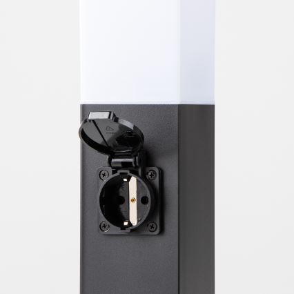 Brilagi - Уличный светильник с двумя розетками SCHUKO NOVA 1xE27/15W/230V 40 cm IP44 чёрный