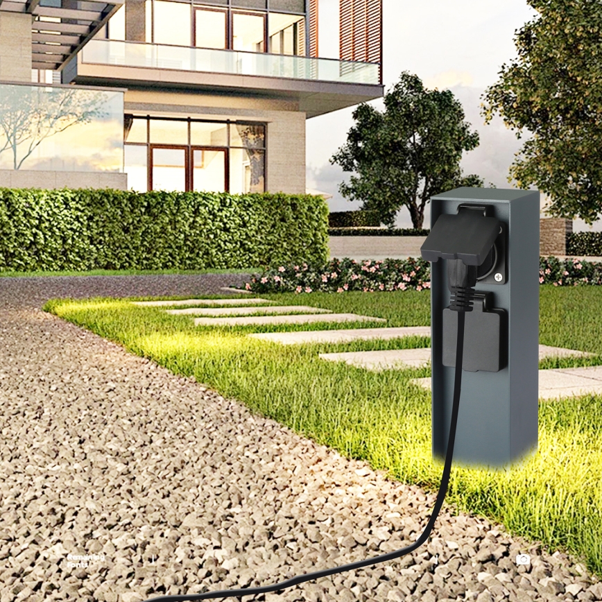 Brilagi - Уличная розеточная колонна PILLAR 2Z SCHUKO 230V IP44 антрацит