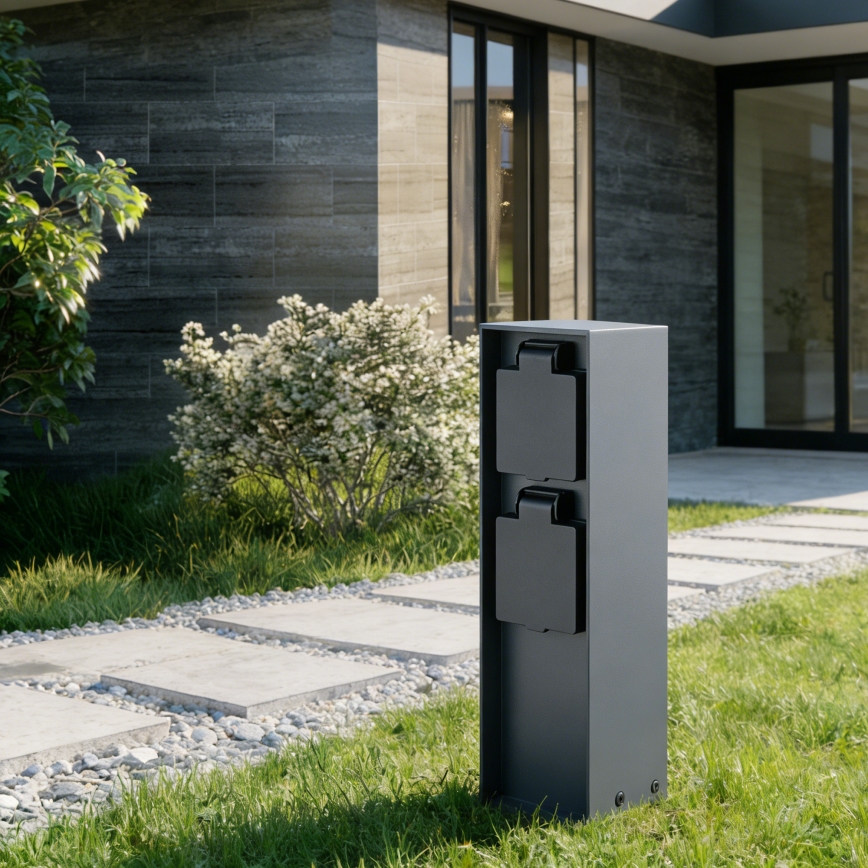 BRILAGI - Уличная розеточная колонна PILLAR 2Z SCHUKO 230V IP44 антрацит