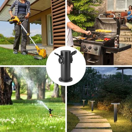 Brilagi - Уличная розеточная колонна PILLAR 2Z SCHUKO 230V IP44 черный