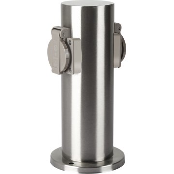 Brilagi - Уличная розеточная колонна PILLAR 2Z SCHUKO 230V IP44 матовый хром