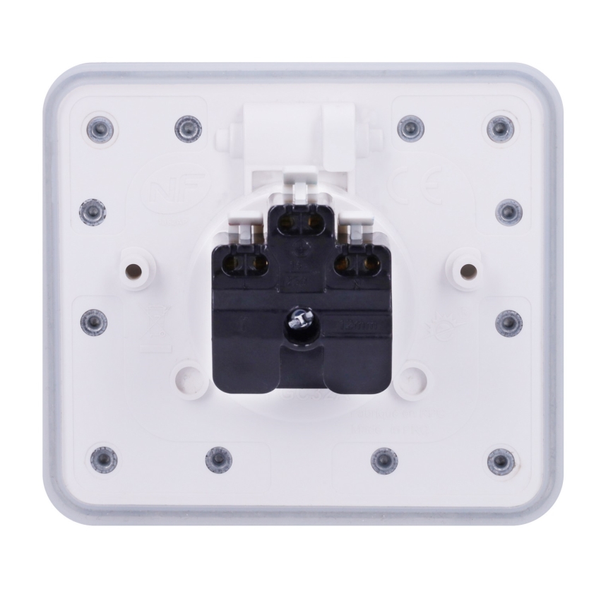 Brilagi - Уличная встраиваемая напольная розетка IP55, белая, прямоугольная