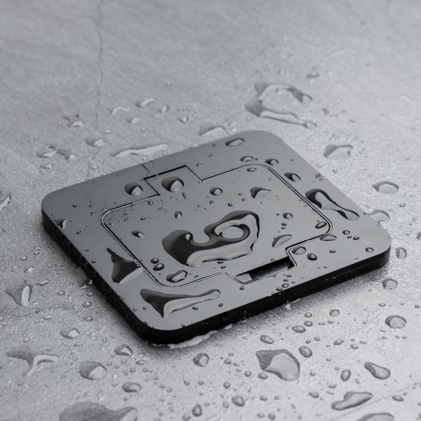 Brilagi - Уличная встраиваемая напольная розетка IP55, чёрная, прямоугольная