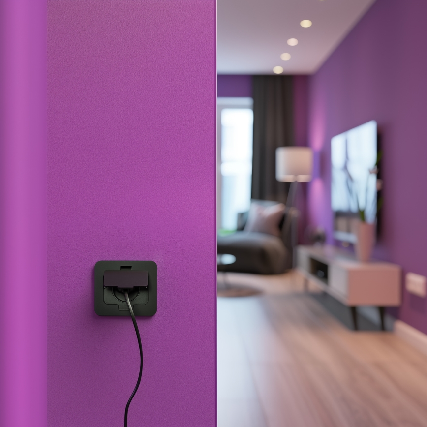 Brilagi - Уличная встраиваемая напольная розетка IP55, чёрная, прямоугольная