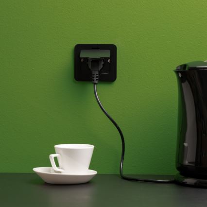 Brilagi - Уличная встраиваемая напольная розетка IP55, чёрная, прямоугольная