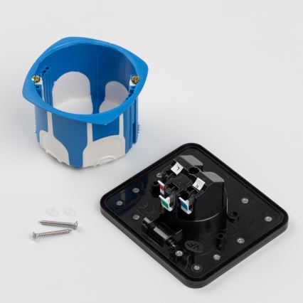 Brilagi - Уличная встраиваемая напольная розетка IP55, чёрная, прямоугольная