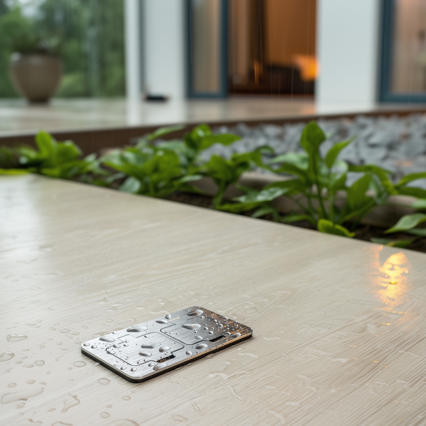 Brilagi - Уличная встроенная напольная двойная розетка IP55 матовый хром прямоугольная