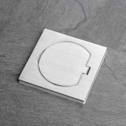 Brilagi - Уличная встроенная напольная розетка IP55 матовый хром квадратная