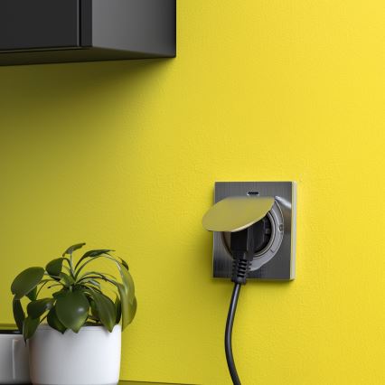 Brilagi - Уличная встроенная напольная розетка IP55 матовый хром квадратная