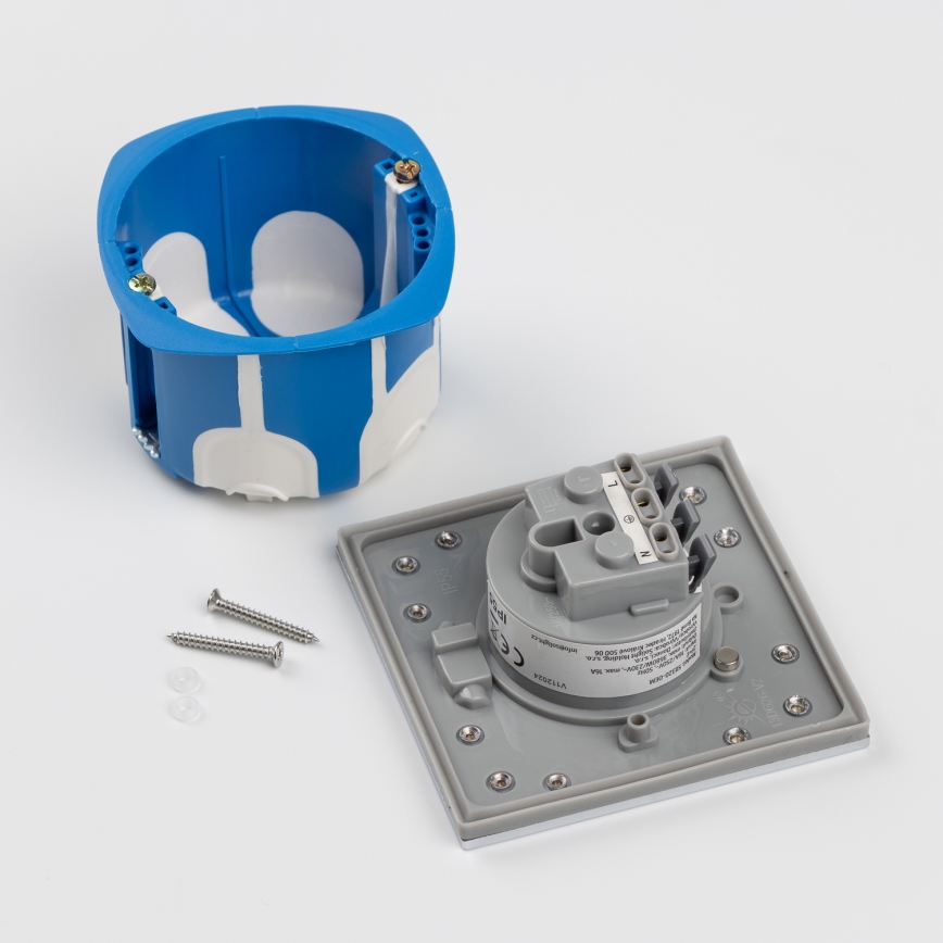 Brilagi - Уличная встроенная напольная розетка IP55 матовый хром квадратная