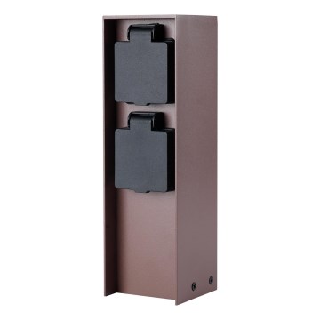 Brilagi - Уличная колонна-розетка PILLAR с 2 розетками SCHUKO, 230 В, IP44, коричневая