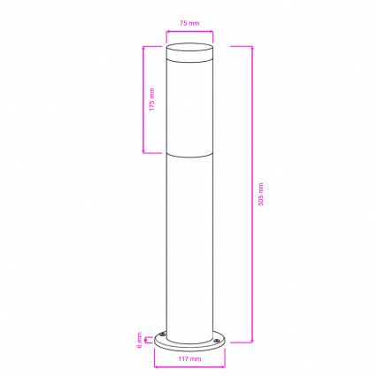 BRILAGI - LED уличный светильник ELIA 1xE27/7W/230V 4000K IP44 50 см матовый хром